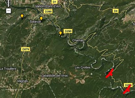 Carte des sites d Escalade dans les Gorges de l Ardeche